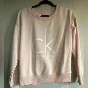 CALVIN KLEIN Womens Medium Pink Sweatshirt Casual Graphic